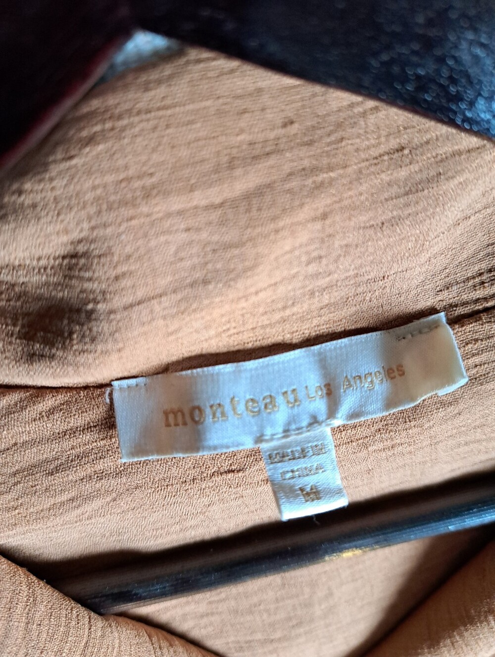 Monteau Button-Front Shirt Dress in Rust - Picture 6 of 6